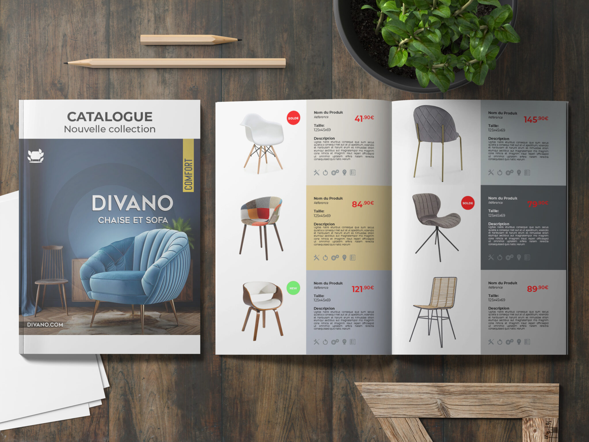 Catalogue de chaise et sofa Divano